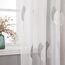 MIULEE Kurz Vorhänge Transparent mit Grau und Weiss Blätter Muster, Modern Stickerei Gardinen Ösen Für Kleines Fenster Kurzgardine, 2er Set Schöne Blätter Muster Vorhang Fenster H 145 x B 140