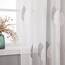 MIULEE Wohnzimmer Vorhänge Transparent mit Grau und Weiss Blätter Muster, Modern Stickerei Gardinen Ösen für Schlafzimmer Deko, 2er Set Schöne Blätter Muster Vorhang Fenster H 260 x B 140