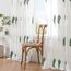 MIULEE Wohnzimmer Gardinen Transparent mit Dunkelgrün und Weiss Blätter Muster, Modern Stickerei Gardinen Ösen für Schlafzimmer Deko, 2er Set Schöne Blätter Muster Vorhang Fenster H 225 x B 140