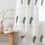 MIULEE Wohnzimmer Gardinen Transparent mit Dunkelgrün und Weiss Blätter Muster, Modern Stickerei Gardinen Ösen für Schlafzimmer Deko, 2er Set Schöne Blätter Muster Vorhang Fenster H 260 x B 140