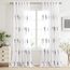 MIULEE Wohnzimmer Gardinen Transparent mit Grau und Weiss Blätter Muster, Modern Stickerei Gardinen Ösen für Schlafzimmer Deko, 2er Set Schöne Blätter Muster Vorhang Fenster H 245 x B 200