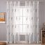 MIULEE Wohnzimmer Vorhänge Transparent mit Grau und Weiss Blätter Muster, Modern Stickerei Gardinen Ösen für Schlafzimmer Deko, 2er Set Schöne Blätter Muster Vorhang Fenster H 280 x B 140