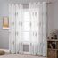 MIULEE Wohnzimmer Vorhänge Transparent mit Türkis und Weiss Blätter Muster, Modern Stickerei Gardinen Ösen für Schlafzimmer Deko, 2er Set Schöne Blätter Muster Vorhang Fenster H 215 x B 140