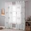 MIULEE Wohnzimmer Vorhänge Transparent mit Türkis und Weiss Blätter Muster, Modern Stickerei Gardinen Ösen für Schlafzimmer Deko, 2er Set Schöne Blätter Muster Vorhang Fenster H 260 x B 140