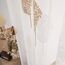 MIULEE Wohnzimmer Vorhänge Transparent mit Braun und Weiss Blätter Muster, Extra Lange Stickerei Gardinen Ösen für Schlafzimmer Deko, 2er Set Schöne Blätter Muster Herbst Vorhang Fenster H 300 x B 140
