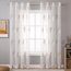 MIULEE Wohnzimmer Vorhänge Transparent mit Braun und Weiss Blätter Muster, Modern Stickerei Gardinen Ösen für Schlafzimmer Deko, 2er Set Schöne Blätter Muster Vorhang Fenster H 225 x B 140