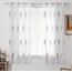 MIULEE Kurz Vorhänge Transparent mit Grau und Weiss Blätter Muster, Modern Stickerei Gardinen Ösen Für Kleines Fenster Kurzgardine, 2er Set Schöne Blätter Muster Vorhang Fenster H 160 x B 140