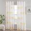 MIULEE Wohnzimmer Vorhänge Transparent mit Gelb und Weiss Blätter Muster, Modern Stickerei Gardinen Ösen für Schlafzimmer Deko, 2er Set Schöne Blätter Muster Vorhang Fenster H 260 x B 140
