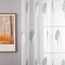MIULEE Wohnzimmer Vorhänge Transparent mit Türkis und Weiss Blätter Muster, Modern Stickerei Gardinen Ösen für Schlafzimmer Deko, 2er Set Schöne Blätter Muster Vorhang Fenster H 215 x B 140