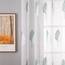 MIULEE Wohnzimmer Vorhänge Transparent mit Türkis und Weiss Blätter Muster, Modern Stickerei Gardinen Ösen für Schlafzimmer Deko, 2er Set Schöne Blätter Muster Vorhang Fenster H 175 x B 140