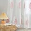 MIULEE Wohnzimmer Vorhänge Transparent mit Rosa und Weiss Blätter Muster, Modern Stickerei Gardinen Ösen für Schlafzimmer Deko, 2er Set Schöne Blätter Muster Vorhang Fenster H 260 x B 140