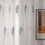 MIULEE Wohnzimmer Vorhänge Transparent mit Grau und Weiss Blätter Muster, Extra Lange Stickerei Gardinen Ösen für Schlafzimmer Deko, 2er Set Schöne Blätter Muster Vorhang Fenster H 290 x B 140