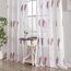 MIULEE Wohnzimmer Vorhänge Transparent mit Altrosa und Weiß Blätter Muster, Modern Stickerei Gardinen Ösen für Schlafzimmer Deko, 2er Set Schöne Blätter Muster Vorhang Fenster H 245 x B 140