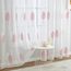 MIULEE Wohnzimmer Vorhänge Transparent mit Rosa und Weiss Blätter Muster, Modern Stickerei Gardinen Ösen für Schlafzimmer Deko, 2er Set Schöne Blätter Muster Vorhang Fenster H 260 x B 140