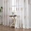 MIULEE Wohnzimmer Vorhänge Transparent mit Blätter Muster, Modern Stickerei Gardinen Ösen für Schlafzimmer Deko, 2er Set Schöne Blätter Muster Durchsichtig Vorhang Fenster H 225 x B 140