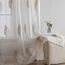 MIULEE Wohnzimmer Vorhänge Transparent mit Blätter Muster, Modern Stickerei Gardinen Ösen für Schlafzimmer Deko, 2er Set Schöne Blätter Muster Durchsichtig Vorhang Fenster H 225 x B 140