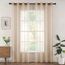 Woaboy Voile Gardinen Vorhänge Transparent Wohnzimmer mit Ösen Stores Gardinen Schlafzimmer Ösenvorhang Scheibengardine Schlaufengardinen Modern 2er Set 140x270cm (B x H) Beige