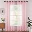 Woaboy Voile Gardinen Vorhänge Transparent Wohnzimmer mit Ösen Stores Gardinen Schlafzimmer Ösenvorhang Scheibengardine Schlaufengardinen Modern 2er Set 140x260 cm (B x H) Rosa