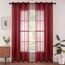 Woaboy Voile Gardinen Vorhänge Transparent Wohnzimmer mit Ösen Stores Gardinen Schlafzimmer Ösenvorhang Scheibengardine Schlaufengardinen Modern 2er Set 140x245 cm (B x H) Wein Rot