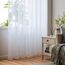Woaboy Voile Gardinen Vorhänge Transparent Wohnzimmer mit Ösen Stores Gardinen Schlafzimmer Ösenvorhang Scheibengardine Schlaufengardinen Modern 2er Set 140x240cm (B x H) Weiß