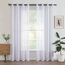 Woaboy Voile Gardinen Vorhänge Transparent Wohnzimmer mit Ösen Stores Gardinen Schlafzimmer Ösenvorhang Scheibengardine Schlaufengardinen Modern 2er Set 140x240cm (B x H) Weiß