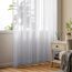 Woaboy Voile Gardinen Kurz Weiss Vorhänge Transparent Wohnzimmer mit Ösen Stores Gardinen Schlafzimmer Ösenvorhang Scheibengardine Schlaufengardinen Modern 2er Set 140x160 cm (B x H) Grau