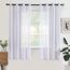 Woaboy Voile Gardinen Kurz Weiss Vorhänge Transparent Wohnzimmer mit Ösen Stores Gardinen Schlafzimmer Ösenvorhang Scheibengardine Schlaufengardinen Modern 2er Set 140x137 cm (B x H) Weiß