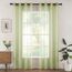 Woaboy Voile Gardinen Vorhänge Transparent Wohnzimmer mit Ösen Stores Gardinen Schlafzimmer Ösenvorhang Scheibengardine Schlaufengardinen Modern 2er Set 140x215 cm (B x H) Grün