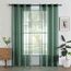 Woaboy Voile Gardinen Vorhänge Transparent Wohnzimmer mit Ösen Stores Gardinen Schlafzimmer Ösenvorhang Scheibengardine Schlaufengardinen Modern 2er Set 140x225 cm (B x H) Dunkelgrün