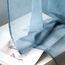 Woaboy Voile Gardinen Kurz Vorhänge Transparent Wohnzimmer mit Ösen Stores Gardinen Schlafzimmer Ösenvorhang Scheibengardine Schlaufengardinen Modern 2er Set 140x145 cm (B x H) Navy Blau