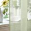 Woaboy Voile Gardinen Vorhänge Transparent Wohnzimmer mit Ösen Stores Gardinen Schlafzimmer Ösenvorhang Scheibengardine Schlaufengardinen Modern 2er Set 140x215 cm (B x H) Grün