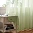Woaboy Voile Gardinen Kurz Vorhänge Transparent Wohnzimmer mit Ösen Stores Gardinen Schlafzimmer Ösenvorhang Scheibengardine Schlaufengardinen Modern 2er Set 140x175 cm (B x H) Grün