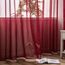 Woaboy Voile Gardinen Vorhänge Transparent Wohnzimmer mit Ösen Stores Gardinen Schlafzimmer Ösenvorhang Scheibengardine Schlaufengardinen Modern 2er Set 140x245 cm (B x H) Wein Rot