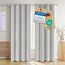 Blumtal Verdunklungsvorhänge 2er Set - Thermovorhang Hitzeschutz - Vorhang Blickdicht mit Ösen - Gardinenschals mit Schlaufen - Vorhänge mit Ösen - Gardinen 215x132 cm - Grau