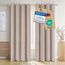 Blumtal Verdunklungsvorhänge 2er Set - Thermovorhang Hitzeschutz - Vorhang Blickdicht mit Ösen - Gardinenschals mit Schlaufen-Lärmschutzvorhang - Gardinen 138x117cm - Verdunkelungsvorhang - Taupe