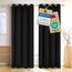 Blumtal 2er-Set Gardinen Verdunklungsvorhänge Blickdicht - Elegante Wärmeisolierende Vorhänge mit Ösen, Thermovorhang für alle Fenster und Jahreszeiten, 145 x 140 cm, Schwarz