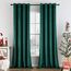 Woaboy Samtvorhänge Grün Verdunkelungsvorhang Gardinen Samt mit Ösen Blickdicht Wohnzimmer Blackout Curtains Thermovorhang Schalldämmend Schlafzimmer 2er Set 140x260cm (B x H) Dunkelgrün