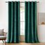 Woaboy Samtvorhänge Grün Verdunkelungsvorhang Gardinen Samt mit Ösen Blickdicht Wohnzimmer Blackout Curtains Thermovorhang Schalldämmend Schlafzimmer 2er Set 140x260cm (B x H) Dunkelgrün