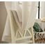 WOLTU 2er Set Gardinen, Vorhänge für Wohnzimmer Kinderzimmer Schlafzimmer, mit Kräuselband, Leinenoptik, Halbtransparent Voile, 140 x 245 cm, Creme