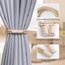 Pretty Jolly 2 Stück Magnetische Vorhang Raffhalter aus Holz, Boho-Dekoration, Raffhalter, handgefertigt, doppeltes Baumwollseil, Vorhanghalter für Zuhause und Büro, Fenstervorhänge (Dunkelbeige)