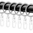 40 pcs Silber Metall Vorhangringe,Vorhang Hängend Ringe und Kunststoff Gardinenhaken für Bettvorhang,Duschvorhang,Fenstervorhang(30mm Innendurchmesser)