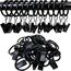 Vorhangringe mit Clips, Premium-Vorhang-Clips mit Ringen, Aufhänger, Gardinenringe, 3,2 cm Innendurchmesser, passend für Gardinenstangen bis zu 2,5 cm, Schwarz, 40 Stück