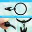 Vorhangringe mit Clips, Premium-Vorhang-Clips mit Ringen, Aufhänger, Gardinenringe, 3,2 cm Innendurchmesser, passend für Gardinenstangen bis zu 2,5 cm, Schwarz, 40 Stück