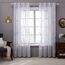 Deconovo Gardinen Weiß Vorhang Transparent Leinenoptik Ösenvorhang Voile Ösenschal Wohnzimmer, 260x140, Kurve Welle