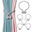6 Stück Magnetische Vorhang Raffhalter,Vorhanghalter Seil Schnallen Raffhalter für Home Büro Gardinen Deko (Grau)