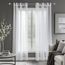Deconovo Stores Gardinen mit Ösen Wohnzimmer Ösenvorhang Transparent Leinenoptik Vorhang Voile Gardine, 280x140 cm(HöhexBreite), Weiß, 2er Set