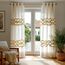 Deconovo Ösen Gardinen Voile Vorhang Leinenoptik Transparente Stores Gardinen Wohnzimmer Gardinenschal Durchsichtig Ösenvorhang mit Muster für Schlafzimmer Balkon, H214 x B140 cm, Creme, 2er Set