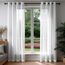Deconovo Vorhänge mit Ösen Gardinen Transparent Reflektierend Lichtabweisend UV-Schutz Waschbar Vorhang für Wohnzimmer Schlafzimmer Lichtdurchlässig, H260 x B140 cm, Weiß, 2er Set