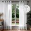 Deconovo Vorhänge mit Ösen Gardinen Transparent Reflektierend Lichtabweisend UV-Schutz Waschbar Vorhang für Wohnzimmer Schlafzimmer Lichtdurchlässig, H214 x B140 cm, Weiß, 2er Set