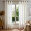 Deconovo Leinenoptik Vorhang Ösen Voile Vorhang Transparente Stores Gardinen Wohnzimmer Gardinenschal Durchsichtig Dekoschals für Schlafzimmer Balkon, H240 x B140 cm, Creme, 2er Set